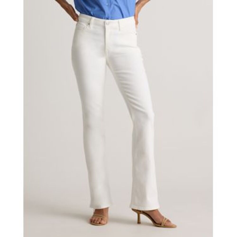Quince Women Luna Stretch Flare Jeans Cloud White Pants 27